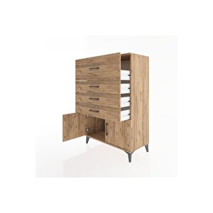 Hyperion Dolap 4 Çekmeceli 2 Kapaklı 88x44x134 Çam-çam