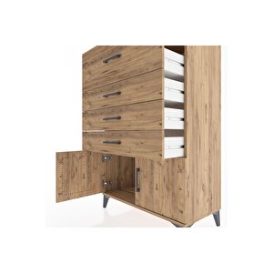 Hyperion Dolap 4 Çekmeceli 2 Kapaklı 88x44x134 Çam-çam