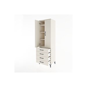 Hyperion Dolap 4 Raflı 4 Çekmeceli 2 Kapaklı 60x44x195 Aytaşı-aytaşı
