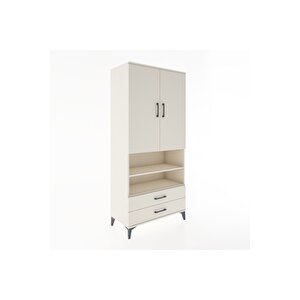 Hyperion Dolap 5 Raflı 2 Çekmeceli 2 Kapaklı 88x44x195 Aytaşı-aytaşı
