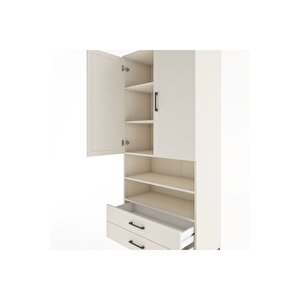 Hyperion Dolap 5 Raflı 2 Çekmeceli 2 Kapaklı 88x44x195 Aytaşı-aytaşı