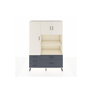Hyperion Dolap 7 Raflı 5 Çekmeceli 3 Kapaklı 132x44x195 Aytaşı-aytaşı/antrasit