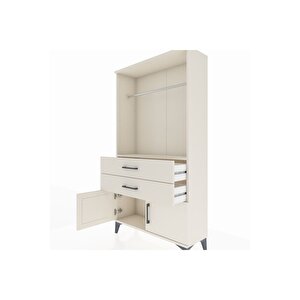 Arges Dolap Tek Raflı 2 Çekmeceli Tek Askılı 88x30x163 Aytaşı-aytaşı