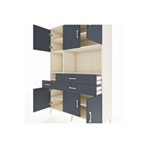 Hyperion Gardrop 9 Raflı 3 Çekmeceli 6 Kapaklı 132x44x195 Aytaşı-antrasit