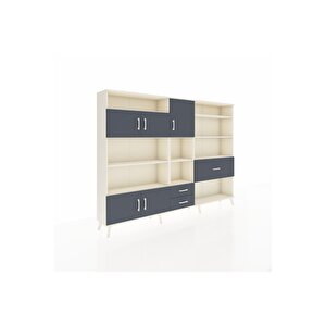 Arges Dolap 13 Raflı 3 Çekmeceli 5 Kapaklı 220x30x163 Aytaşı-antrasit