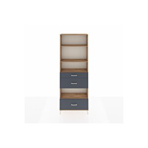 Arges Dolap 4 Raflı 3 Çekmeceli 88x30x243 Çam-antrasit