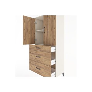 Hyperion Dolap 2 Raflı 3 Çekmeceli 2 Kapaklı 88x44x182 Aytaşı-çam