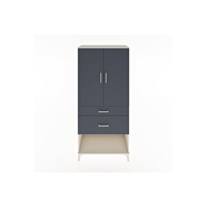 Hyperion Dolap 3 Raflı 2 Çekmeceli 2 Kapaklı 88x44x195 Aytaşı-antrasit