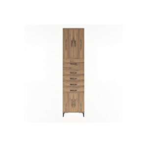 Arges Dolap 3 Raflı 5 Çekmeceli 4 Kapaklı 60x30x243 Çam-çam