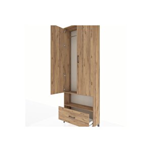 Arges Dolap 2 Raflı Tek Çekmeceli Tek Askılı 88x30x243 Çam-çam