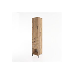 Hyperion Dolap 3 Raflı 3 Çekmeceli Tek Kapaklı 44x44x221 Çam-çam