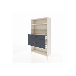 Arges Dolap 3 Raflı 2 Çekmeceli 88x30x163 Aytaşı-antrasit