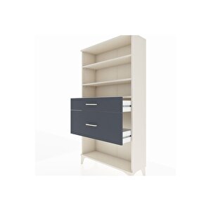 Arges Dolap 3 Raflı 2 Çekmeceli 88x30x163 Aytaşı-antrasit