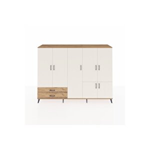 Hyperion Dolap 12 Raflı 2 Çekmeceli 7 Kapaklı 220x44x163 Çam-aytaşı/çam