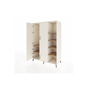Kronos Dolap 6 Raflı 4 Kapaklı Tek Askılı 132x59x195 Aytaşı-aytaşı/çam