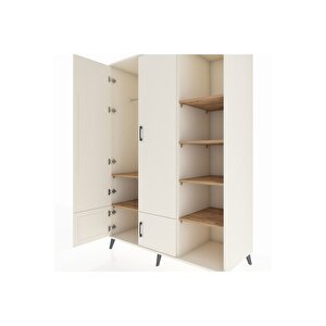 Kronos Dolap 6 Raflı 4 Kapaklı Tek Askılı 132x59x195 Aytaşı-aytaşı/çam