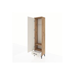 Arges Dolap 2 Raflı Tek Çekmeceli Tek Askılı 44x30x182 Çam-aytaşı