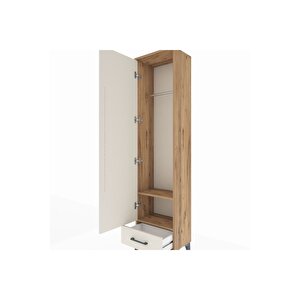 Arges Dolap 2 Raflı Tek Çekmeceli Tek Askılı 44x30x182 Çam-aytaşı