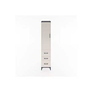 Hyperion Dolap 2 Raflı 3 Çekmeceli Tek Askılı 44x44x221 Antrasit-aytaşı