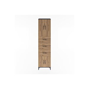 Hyperion Dolap 2 Raflı 3 Çekmeceli 4 Kapaklı 60x44x243 Antrasit-çam