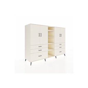 Kronos Dolap 10 Raflı 6 Çekmeceli 4 Kapaklı 220x59x163 Aytaşı-aytaşı