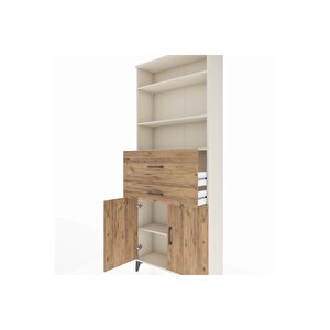 Arges Dolap 4 Raflı 2 Çekmeceli 2 Kapaklı 88x30x221 Aytaşı-çam