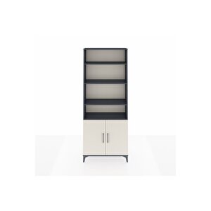 Arges Dolap 5 Raflı 2 Kapaklı 88x30x221 Antrasit-aytaşı
