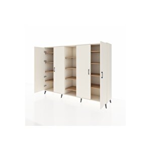 Hyperion Dolap 12 Raflı 4 Kapaklı 220x44x163 Aytaşı-aytaşı/çam