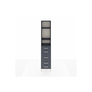 Arges Dolap 3 Raflı 5 Çekmeceli 44x30x221 Antrasit-antrasit