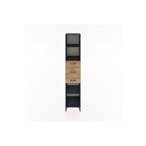 Hyperion Dolap 3 Raflı 3 Çekmeceli 44x44x221 Antrasit-çam