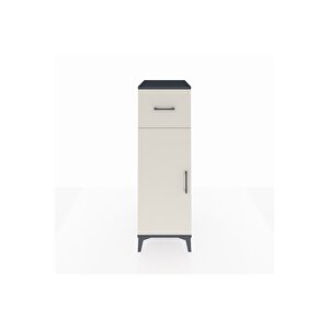 Kronos Dolap 2 Raflı Tek Çekmeceli Tek Kapaklı 44x59x134 Antrasit-aytaşı