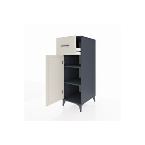 Kronos Dolap 2 Raflı Tek Çekmeceli Tek Kapaklı 44x59x134 Antrasit-aytaşı