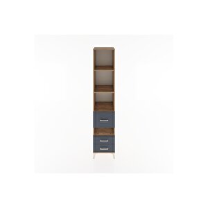 Hyperion Dolap 4 Raflı 3 Çekmeceli 44x44x221 Çam-antrasit