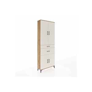 Arges Dolap 4 Raflı 2 Çekmeceli 4 Kapaklı 88x30x243 Çam-aytaşı