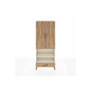 Arges Dolap 5 Raflı Tek Çekmeceli 2 Kapaklı 88x30x221 Aytaşı-çam