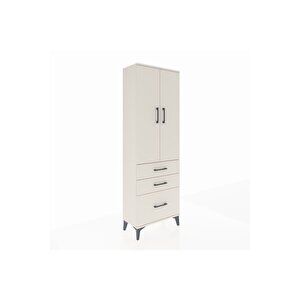Arges Dolap 4 Raflı 3 Çekmeceli 2 Kapaklı 60x30x182 Aytaşı-aytaşı
