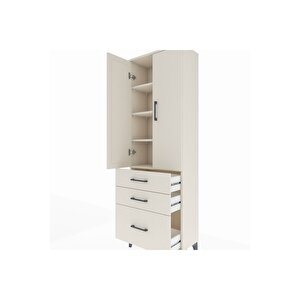 Arges Dolap 4 Raflı 3 Çekmeceli 2 Kapaklı 60x30x182 Aytaşı-aytaşı