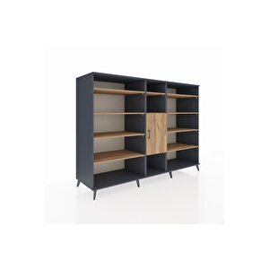 Kronos Dolap 12 Raflı Tek Kapaklı  220x59x163 Antrasit-çam