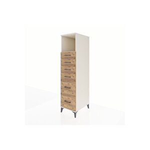 Kronos Dolap Tek Raflı 6 Çekmeceli 44x59x182 Aytaşı-çam