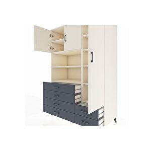 Kronos Dolap 9 Raflı 6 Çekmeceli 3 Kapaklı 132x59x195 Aytaşı-aytaşı/antrasit
