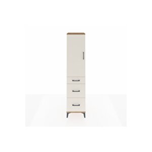 Hyperion Dolap Tek Raflı 3 Çekmeceli Tek Askılı 44x44x195 Çam-aytaşı