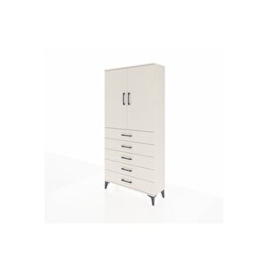 Arges Dolap Tek Raflı 5 Çekmeceli Tek Askılı 88x30x182 Aytaşı-aytaşı