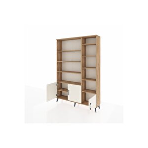 Arges Dolap 10 Raflı 3 Kapaklı 132x30x195 Çam-aytaşı/çam