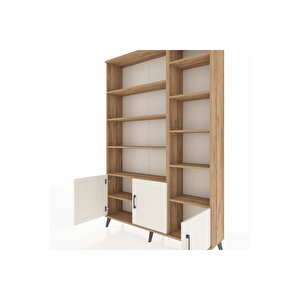 Arges Dolap 10 Raflı 3 Kapaklı 132x30x195 Çam-aytaşı/çam