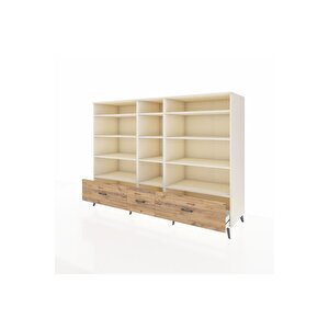 Kronos Dolap 12 Raflı 3 Çekmeceli  220x59x163 Aytaşı-aytaşı/çam