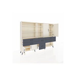 Arges Dolap 10 Raflı 6 Çekmeceli 4 Kapaklı 220x30x163 Aytaşı-aytaşı/antrasit