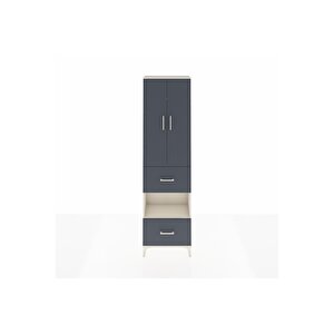 Arges Dolap 4 Raflı 2 Çekmeceli 2 Kapaklı 60x30x221 Aytaşı-antrasit
