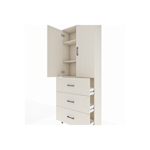 Arges Dolap 3 Raflı 3 Çekmeceli 2 Kapaklı 88x30x221 Aytaşı-aytaşı