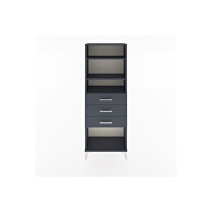 Arges Dolap 3 Raflı 3 Çekmeceli 60x30x163 Antrasit-antrasit