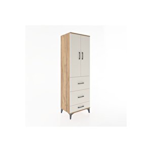 Hyperion Dolap 3 Raflı 3 Çekmeceli 2 Kapaklı 60x44x195 Çam-aytaşı